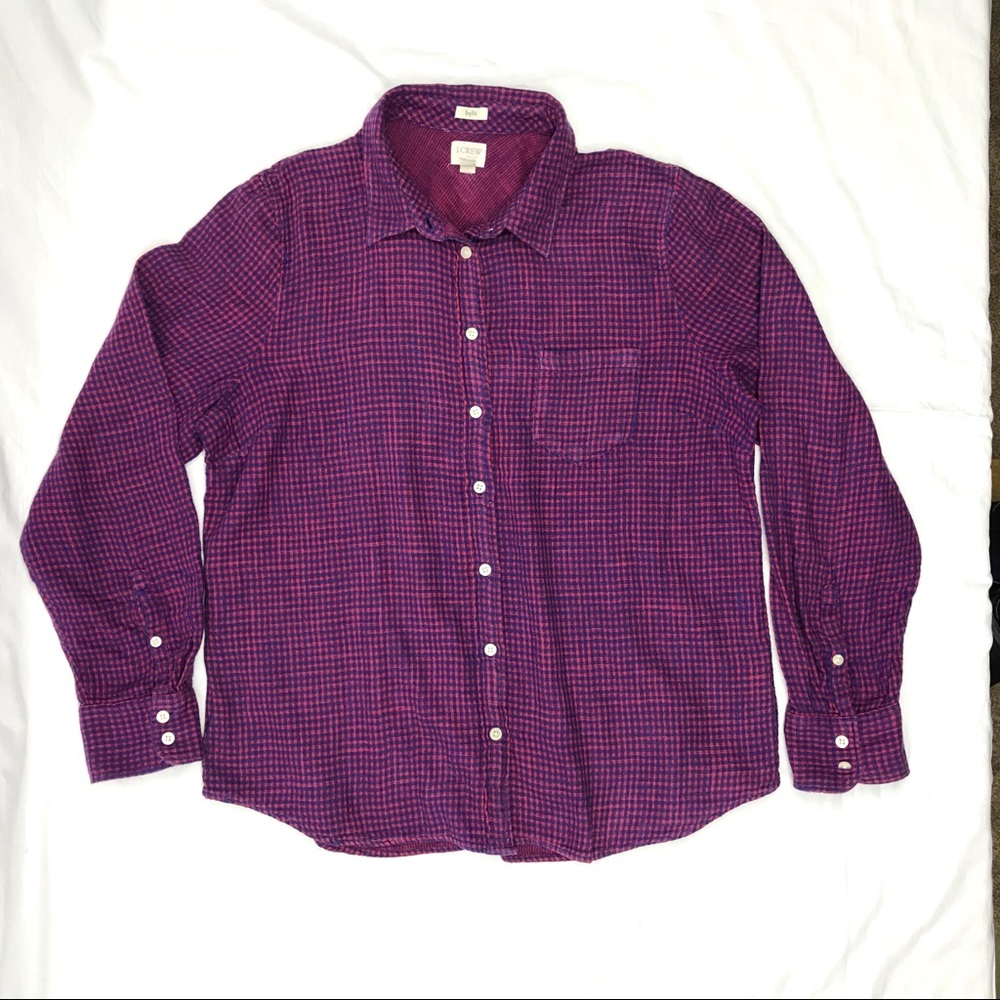 Jcrew Flannel Gingham Button Down Shirt - image 2